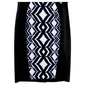 Lane Bryant Pencil Skirt Women's 14‎ Straight Black And Blue Zip Closure Pull On